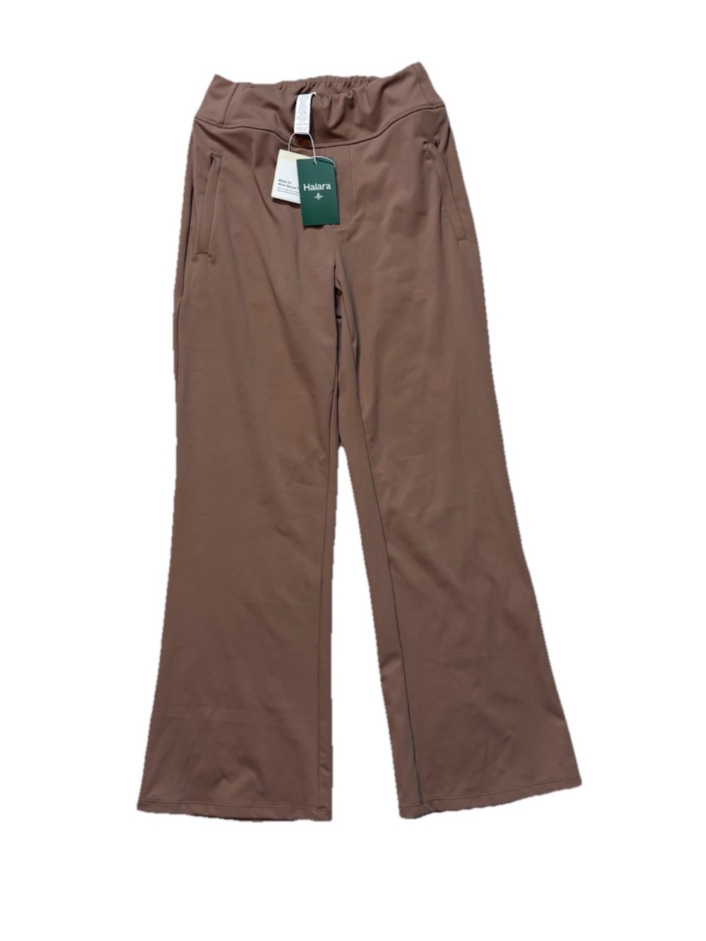 Halara Flex High Waisted Slight Flare Work Yoga Pants Taupe Brown NWT Size S P